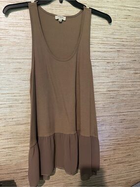 Umgee Taupe Sleeveless Tiered Extender Tank